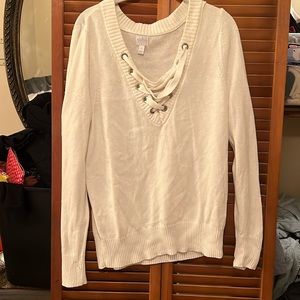White sweater knit